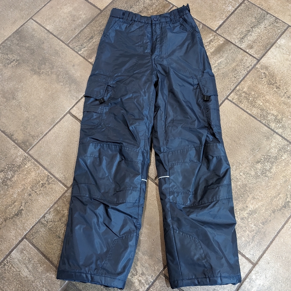 Sportek High Waisted Waterproof Padded Heavy Nylon Snow Ski Pants Size S Blue